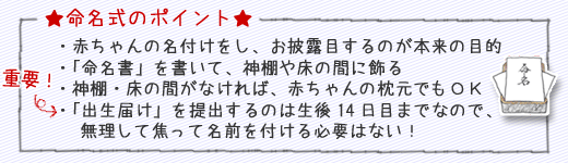 命名式・命名の儀のポイント