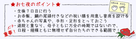 お七夜のポイント